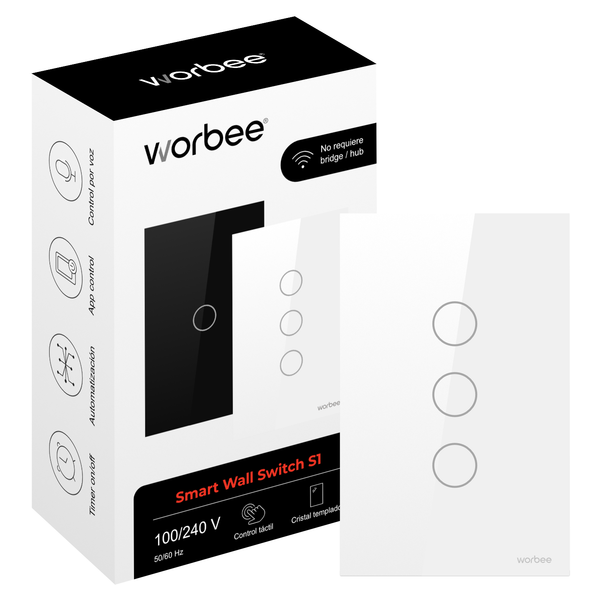 Interruptor Inteligente S1 Wifi Triple Con/Sin Neutro (Open Box)